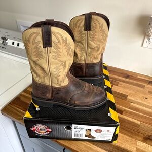 Justin Boots WK4660 Brown and Cream Western Boots